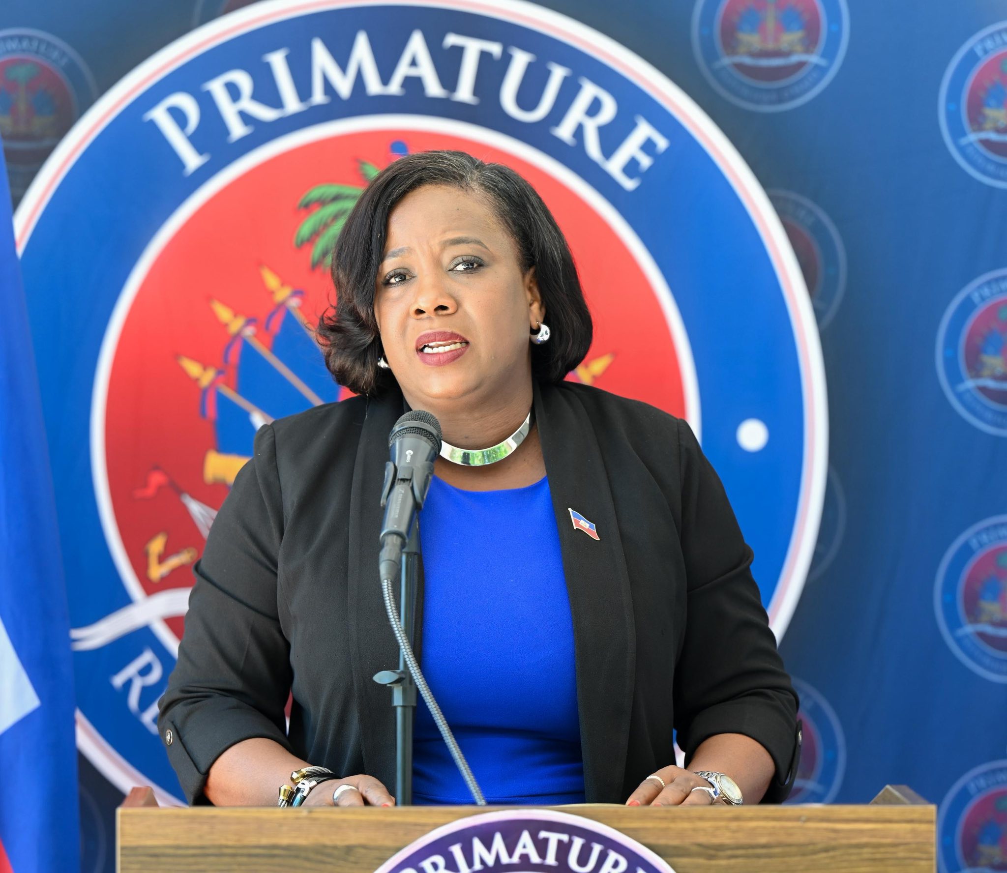La Ministre Niola Octavius lors de son intervention aux Mardis de la Nation, annonçant les actions majeures du MJSC pour le mois de mai 2025.